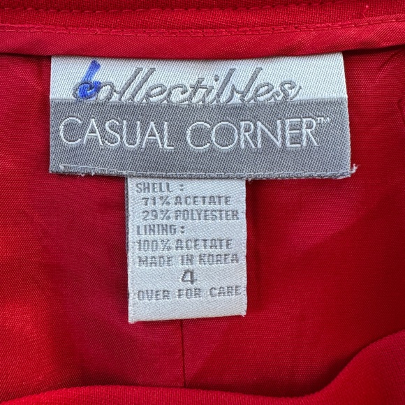 Vintage Y2K Collectibles Casual Corner Red Pleated Knee Length Skirt - Picture 8 of 9